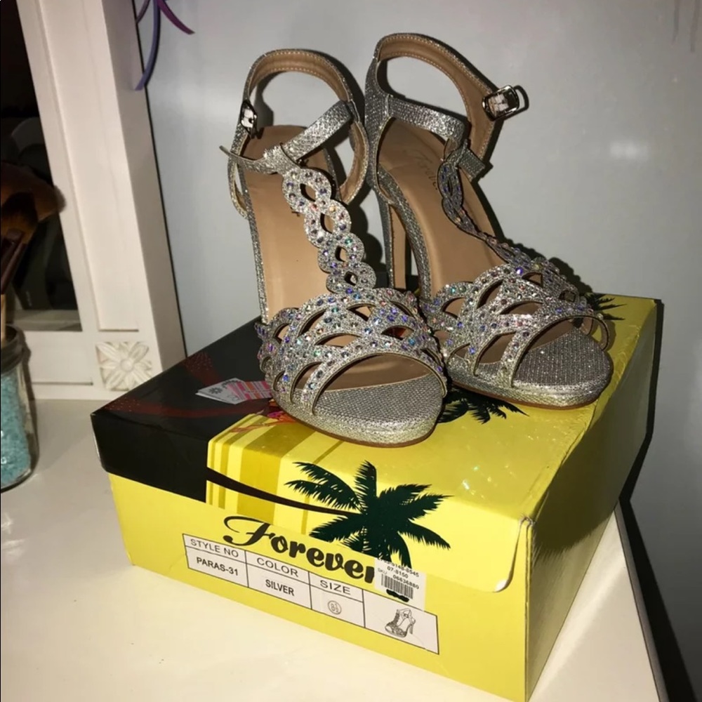 Silver high heels